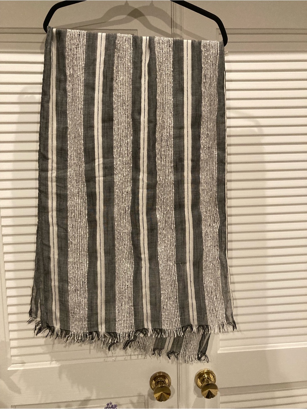 Do everything in love Black and White Striped Scarf